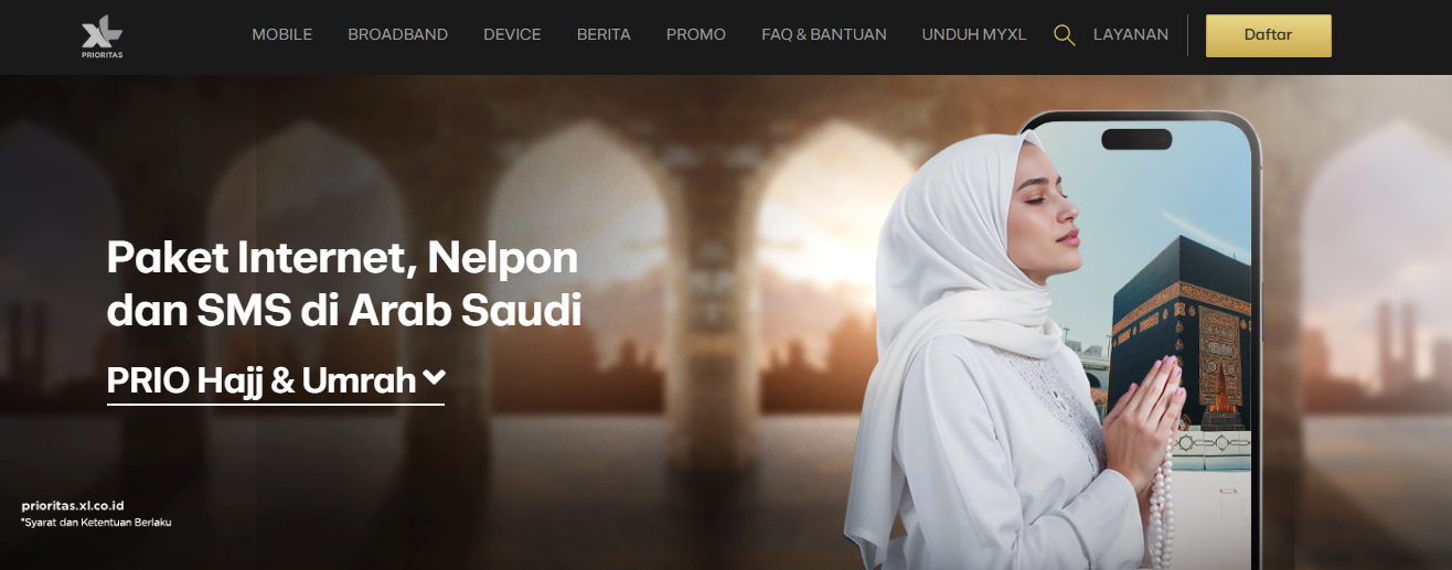 Paket Haji XL Solusi Internet Telepon dan SMS di Arab Saudi